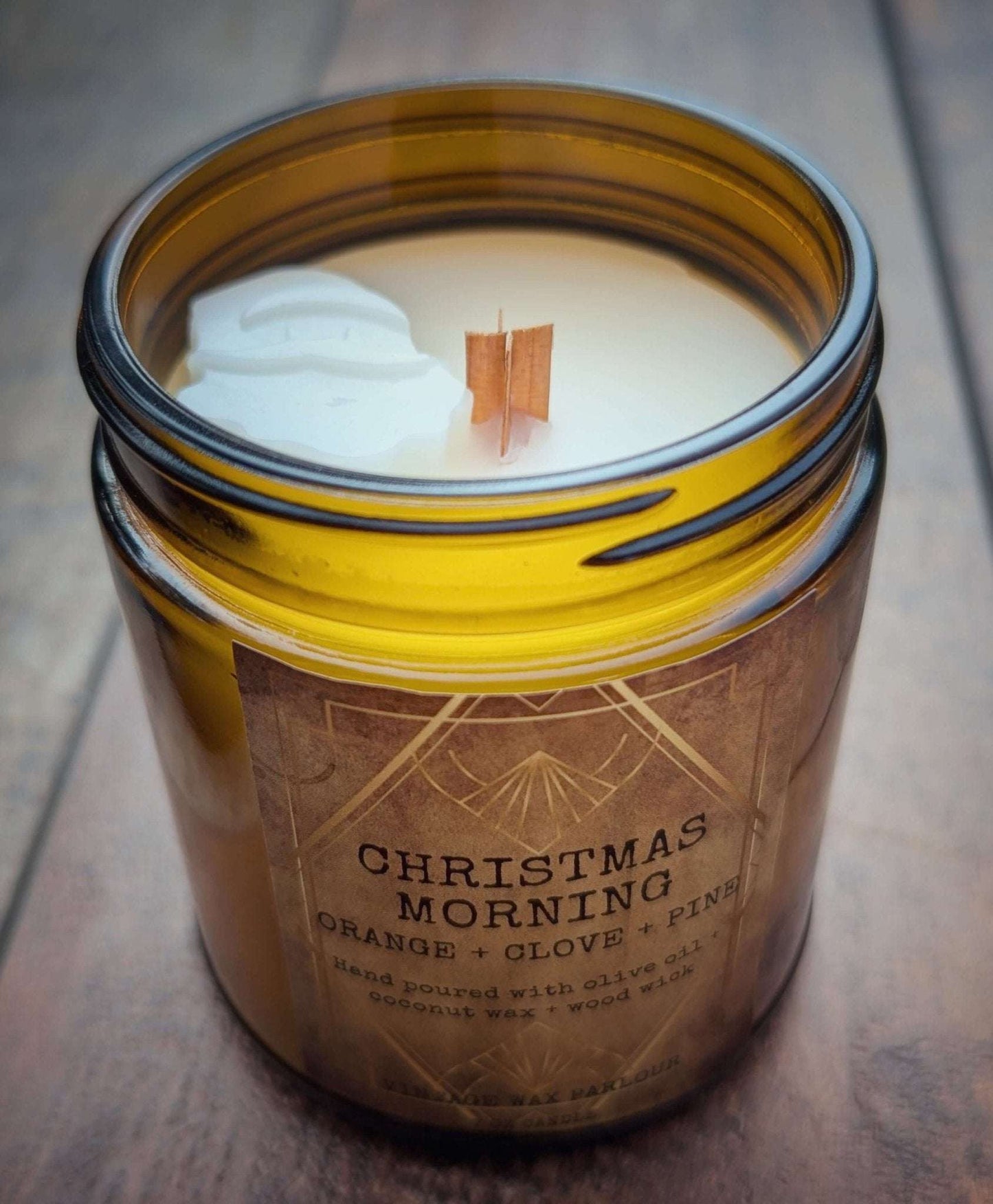 Vintage - Inspired Wooden Wick Candle - Vintage Wax Parlour