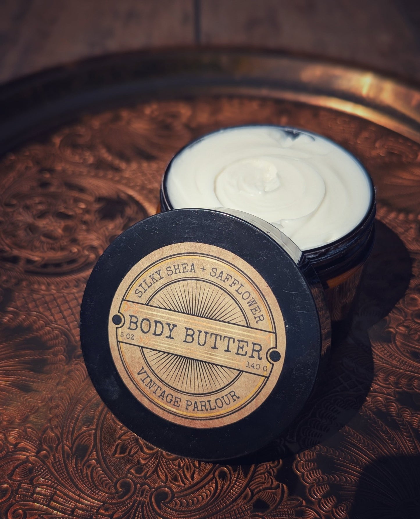 •	vintage body butter jar 
•	shea butter skincare cream 
•	handmade moisturizing body butter 
•	aesthetic self care skincare 
•	natural vintage skincare product