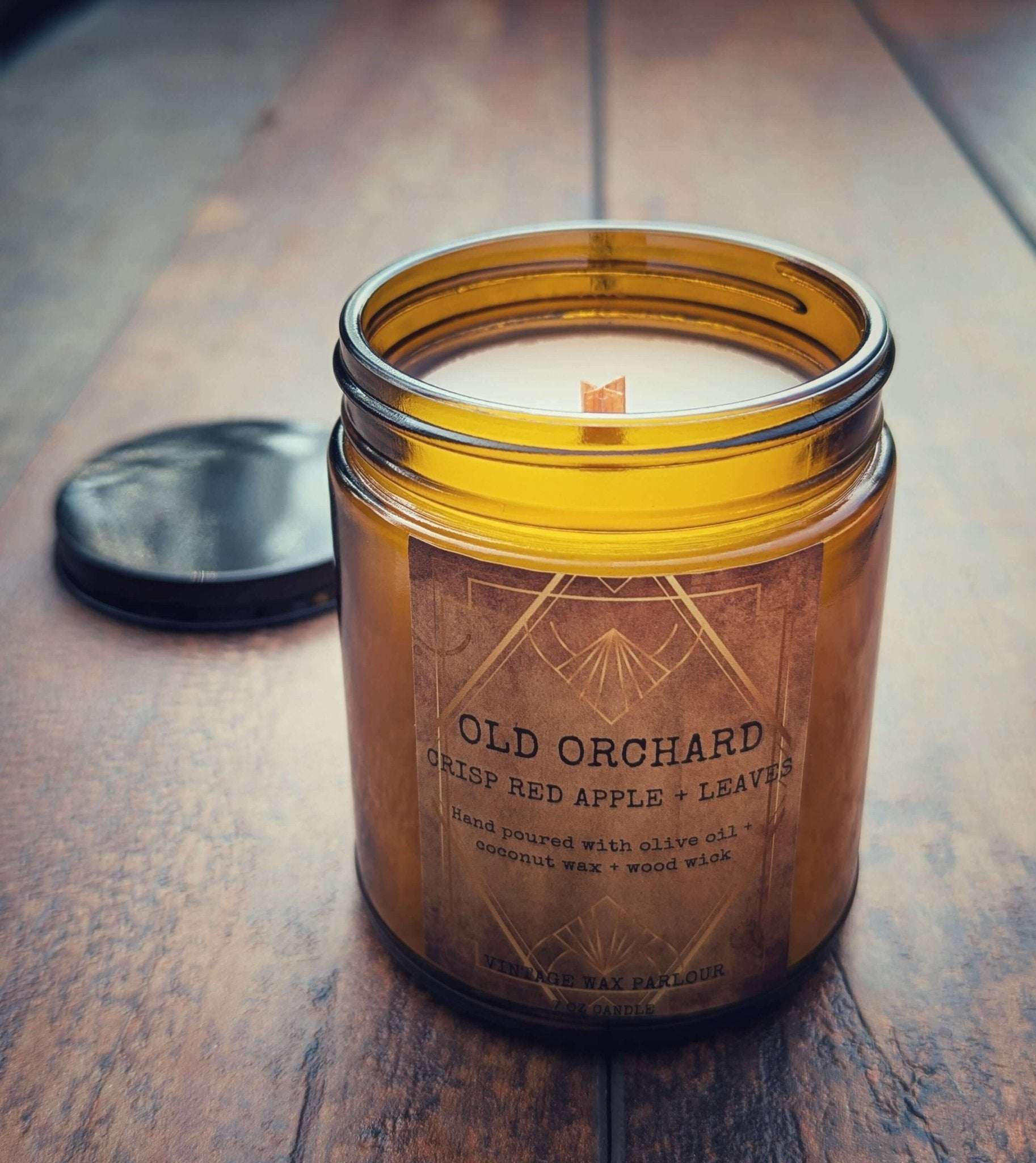 Vintage - Inspired Wooden Wick Candle - Vintage Wax Parlour