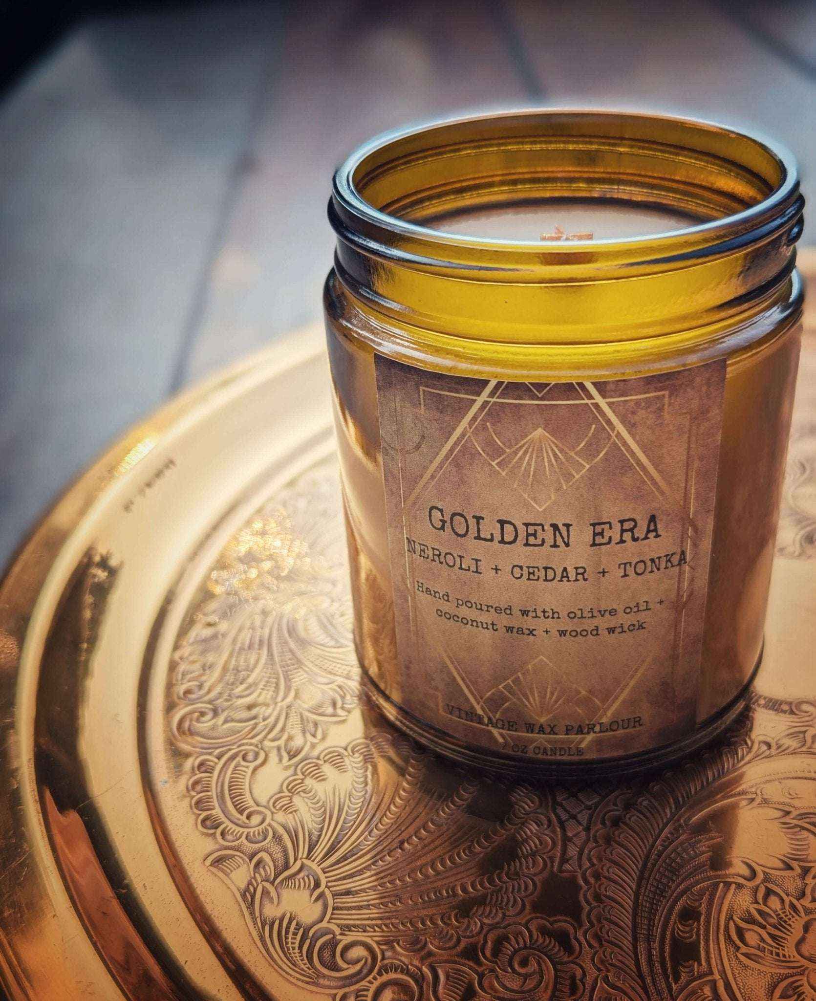 Vintage-Inspired Wooden Wick Candle