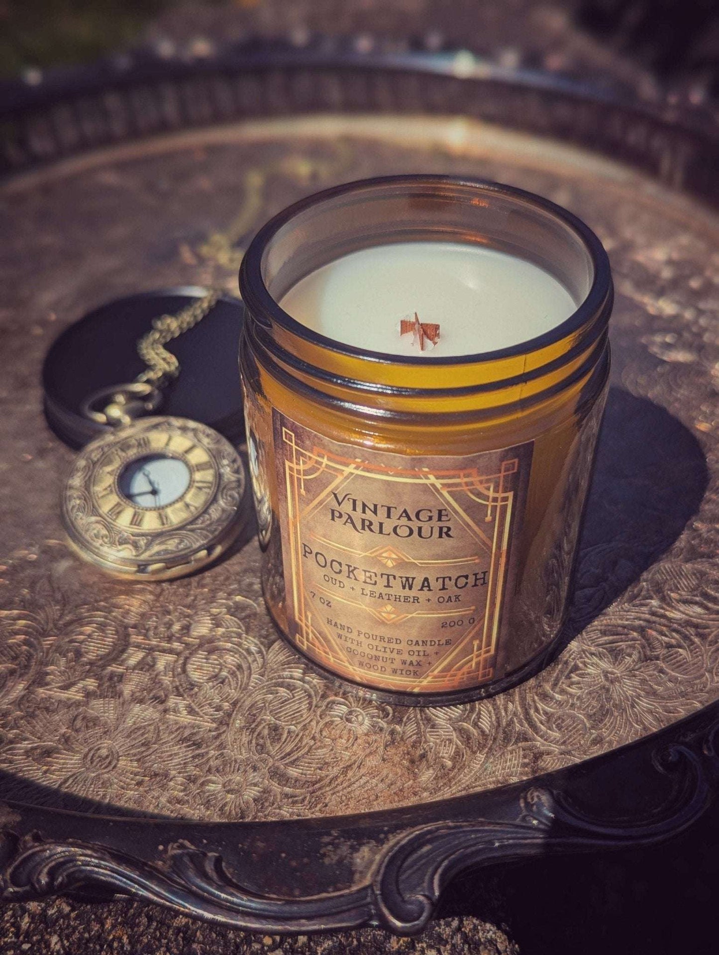 Vintage Wooden Wick Candle – Art Deco 1920s Inspired Scented Candle Gift - Vintage Parlour