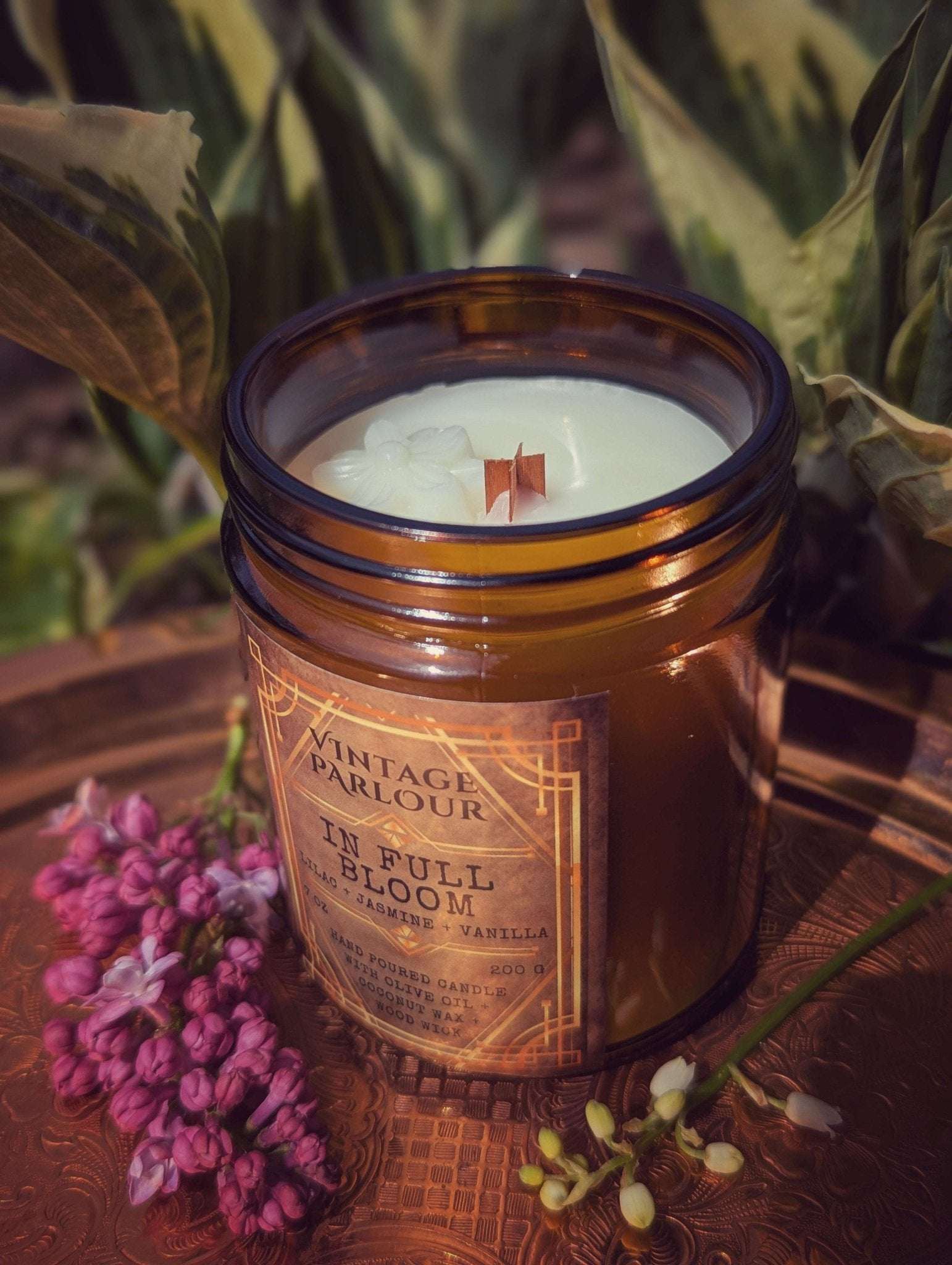 Vintage Wooden Wick Candle – Art Deco 1920s Inspired Scented Candle Gift - Vintage Parlour