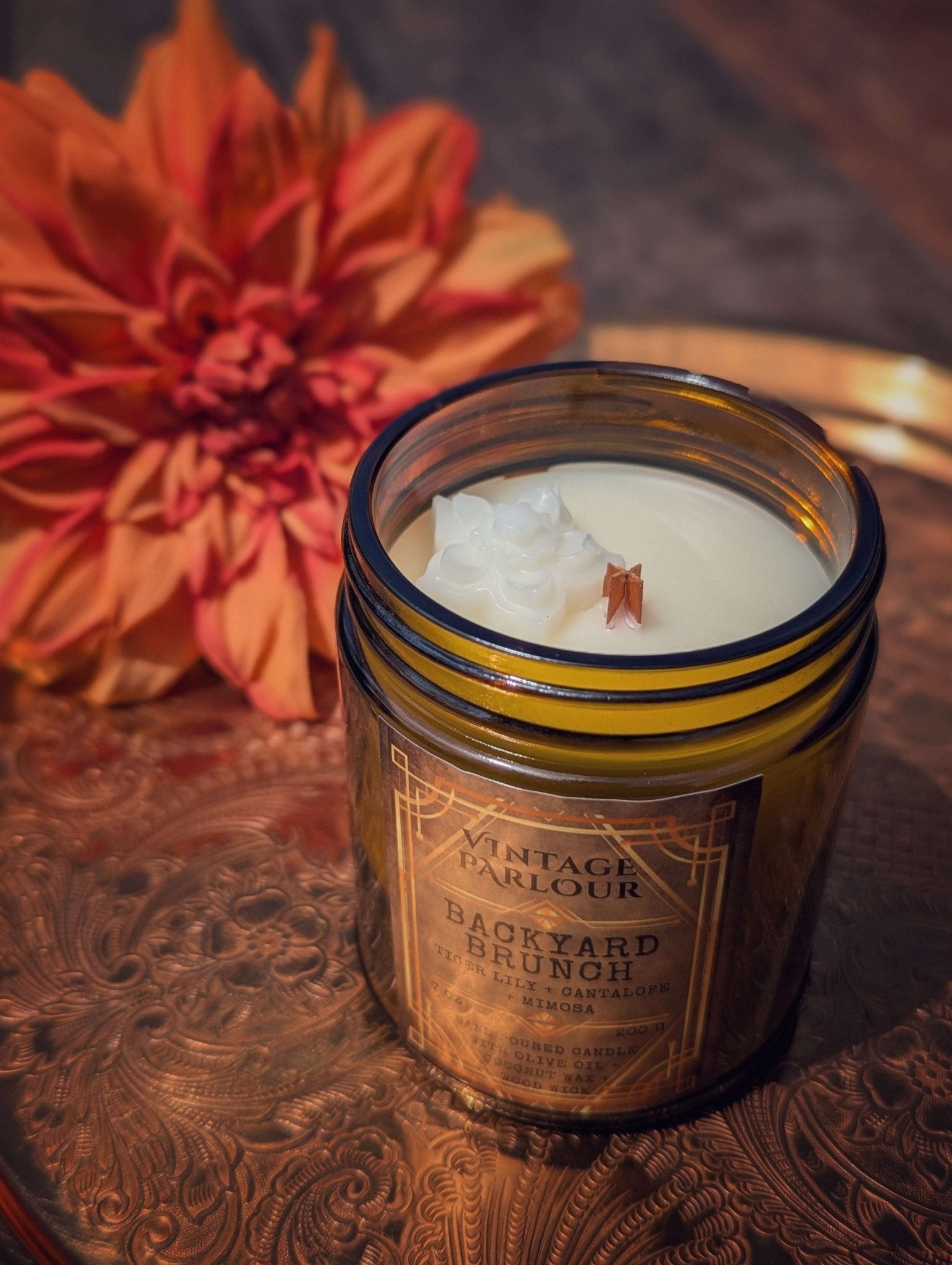 Vintage Wooden Wick Candle – Art Deco 1920s Inspired Scented Candle Gift - Vintage Parlour