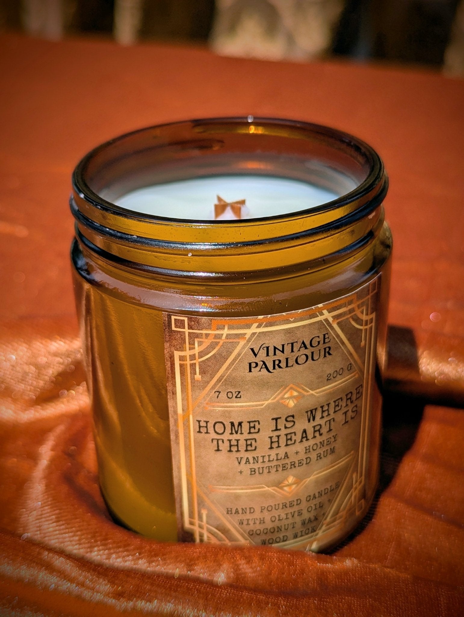 Vintage Wooden Wick Candle – Art Deco 1920s Inspired Scented Candle Gift - Vintage Parlour