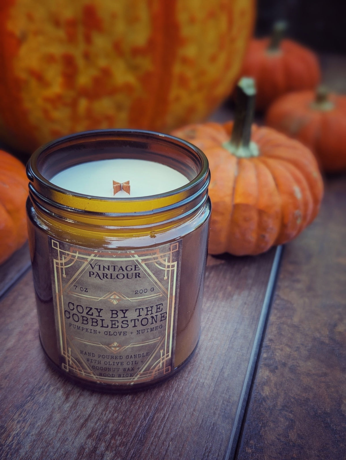 Vintage Wooden Wick Candle – Art Deco 1920s Inspired Scented Candle Gift - Vintage Parlour