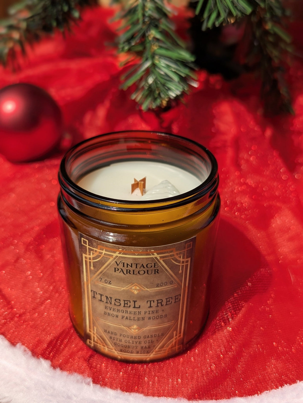 Vintage Wooden Wick Candle – Art Deco 1920s Inspired Scented Candle Gift - Vintage Parlour