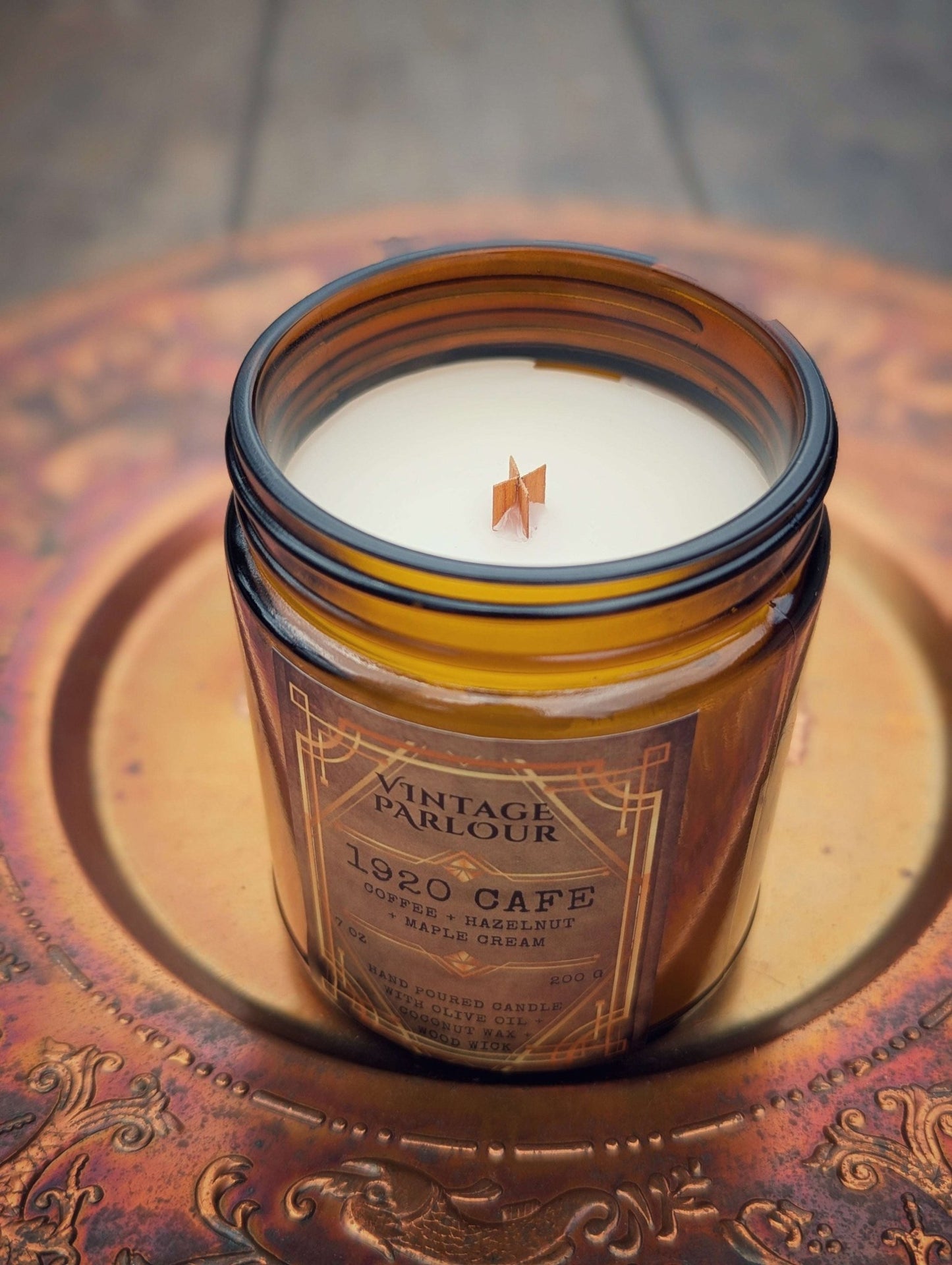 Vintage Wooden Wick Candle – Art Deco 1920s Inspired Scented Candle Gift - Vintage Parlour