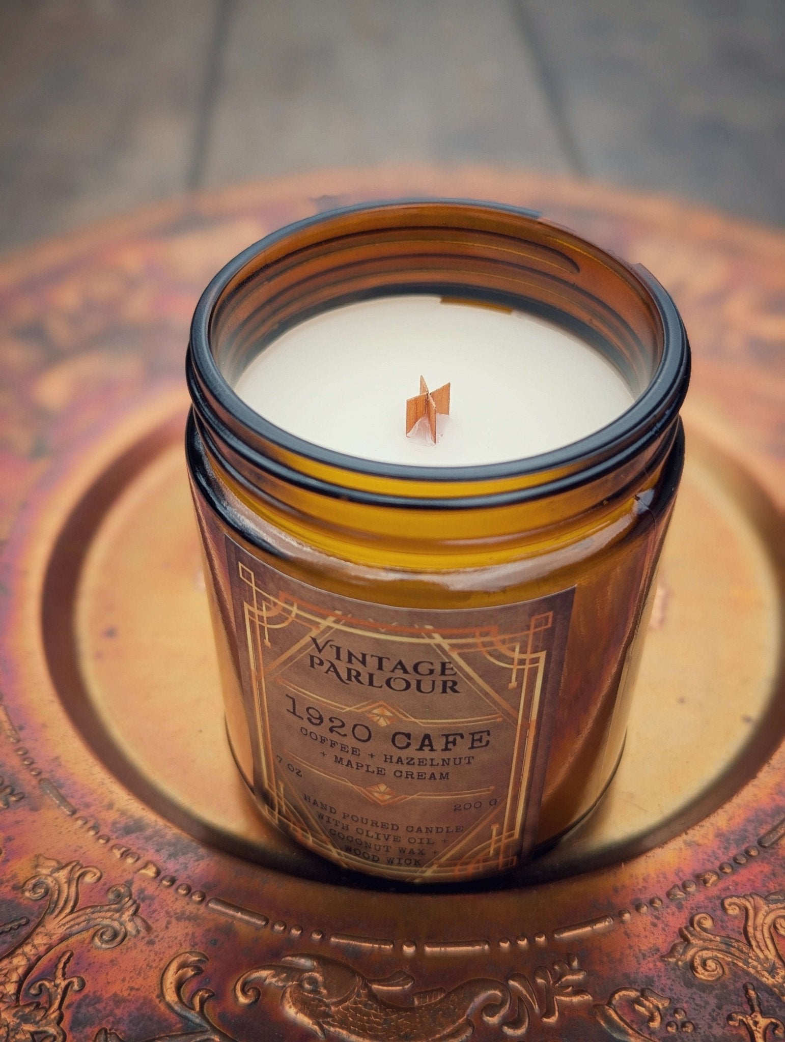 Vintage Wooden Wick Candle – Art Deco 1920s Inspired Scented Candle Gift - Vintage Parlour