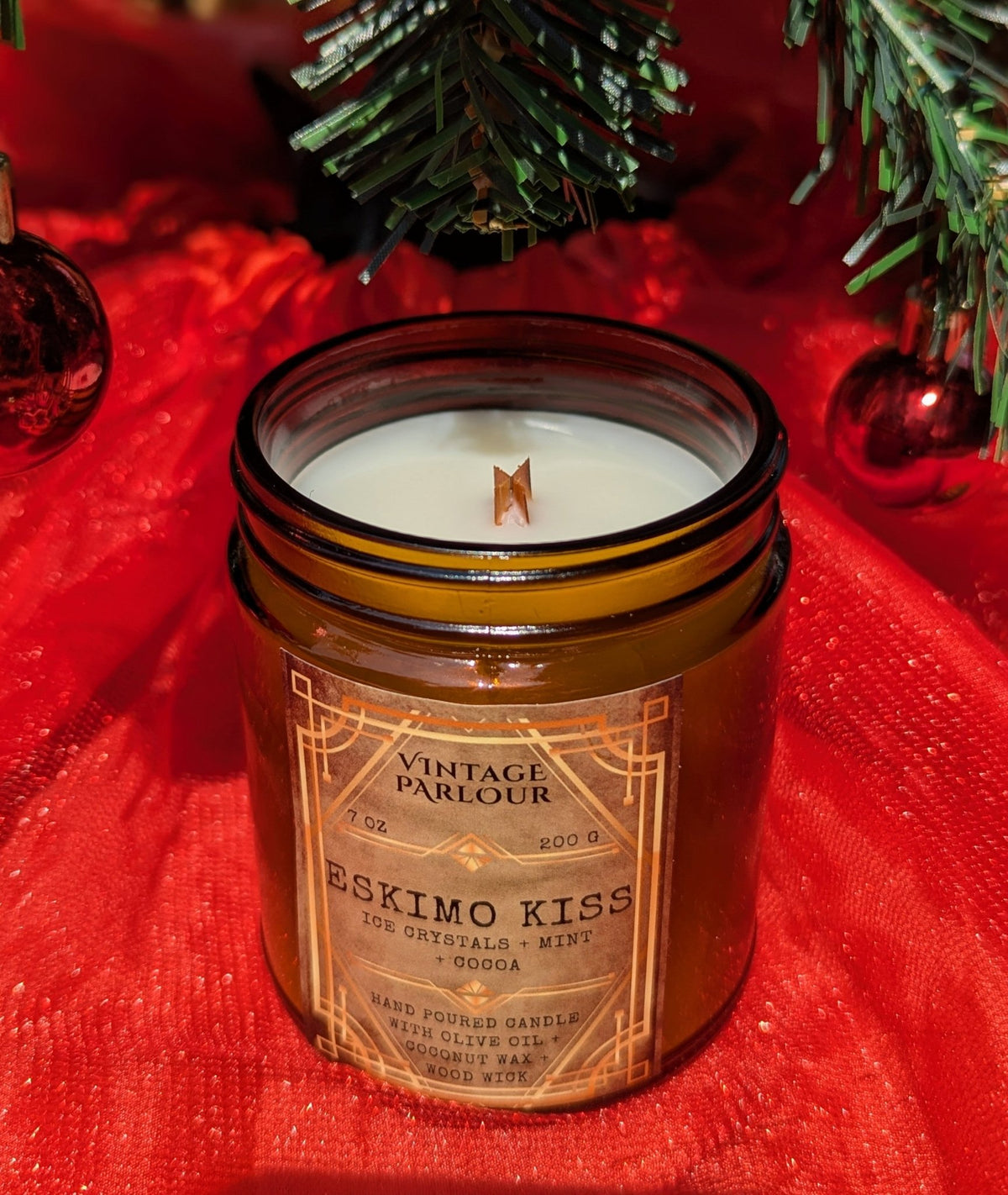 Vintage Wooden Wick Candle – Art Deco 1920s Inspired Scented Candle Gift - Vintage Parlour