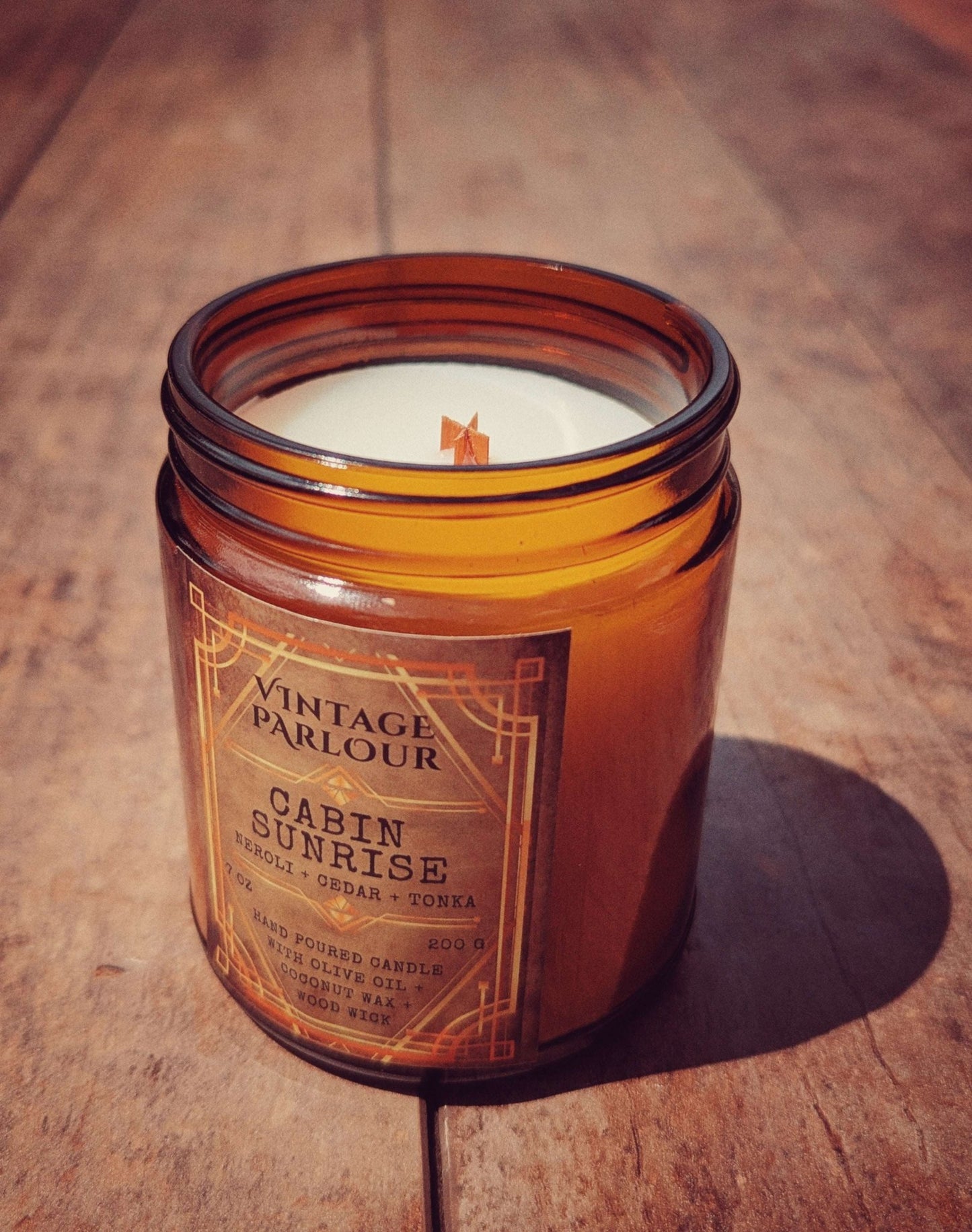 Vintage Wooden Wick Candle – Art Deco 1920s Inspired Scented Candle Gift - Vintage Parlour