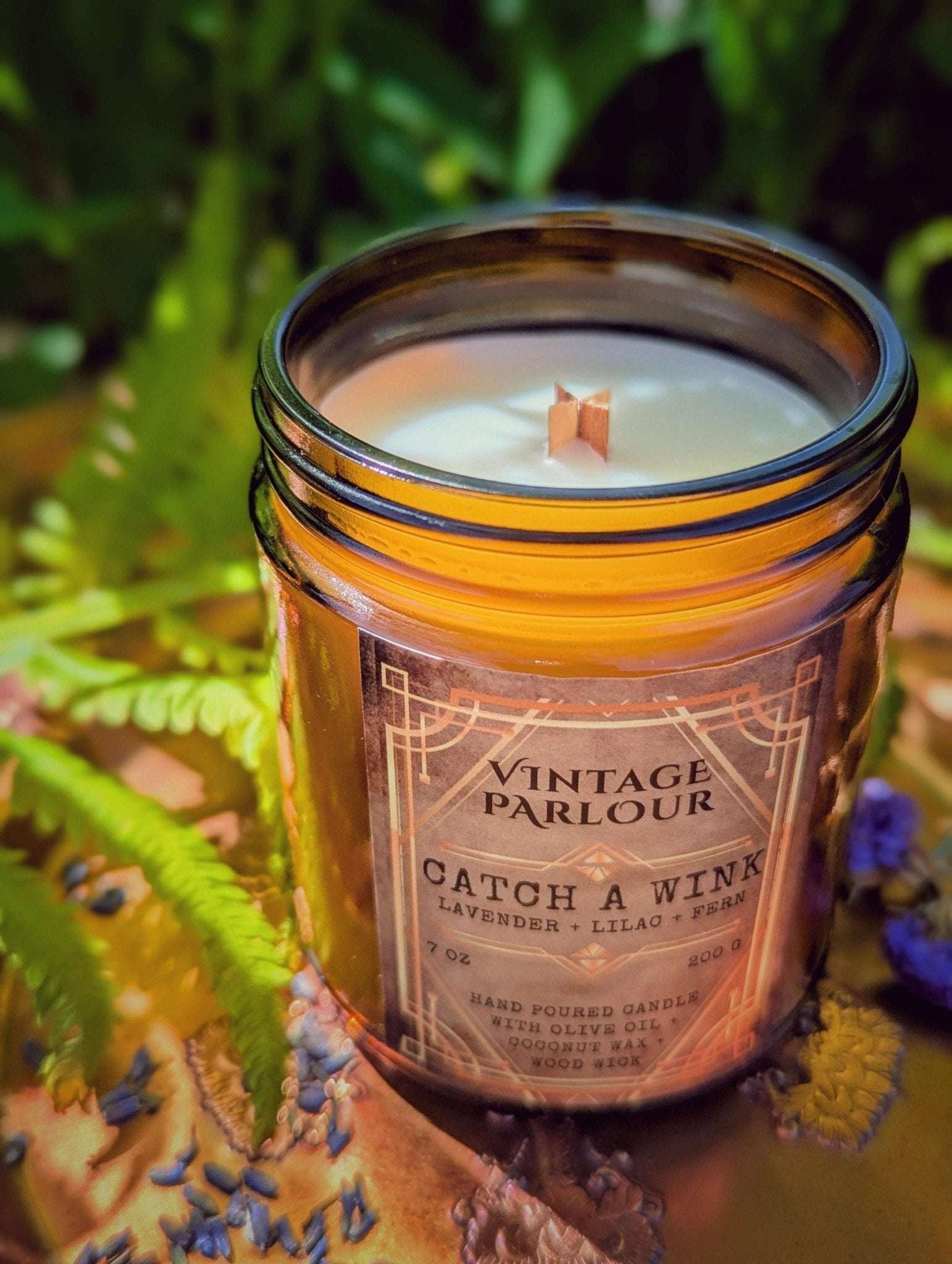 Vintage Wooden Wick Candle – Art Deco 1920s Inspired Scented Candle Gift - Vintage Parlour