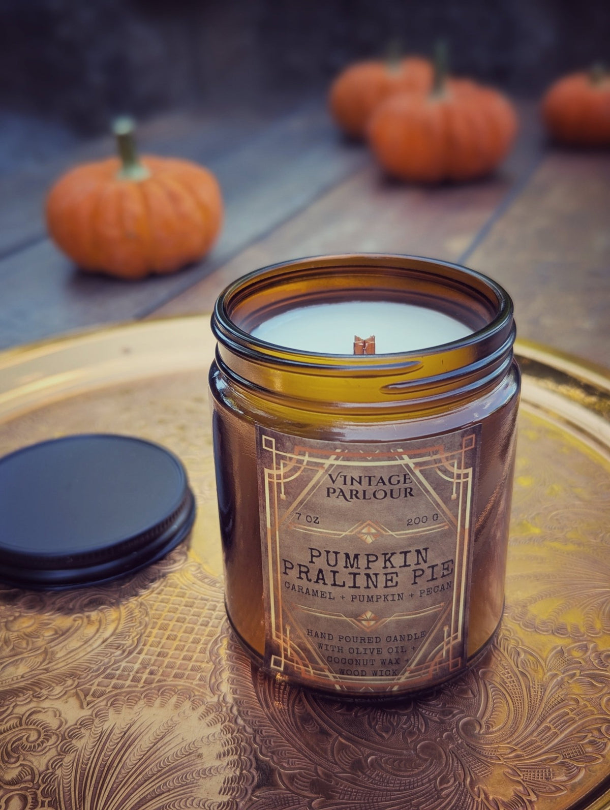 Vintage Wooden Wick Candle – Art Deco 1920s Inspired Scented Candle Gift - Vintage Parlour