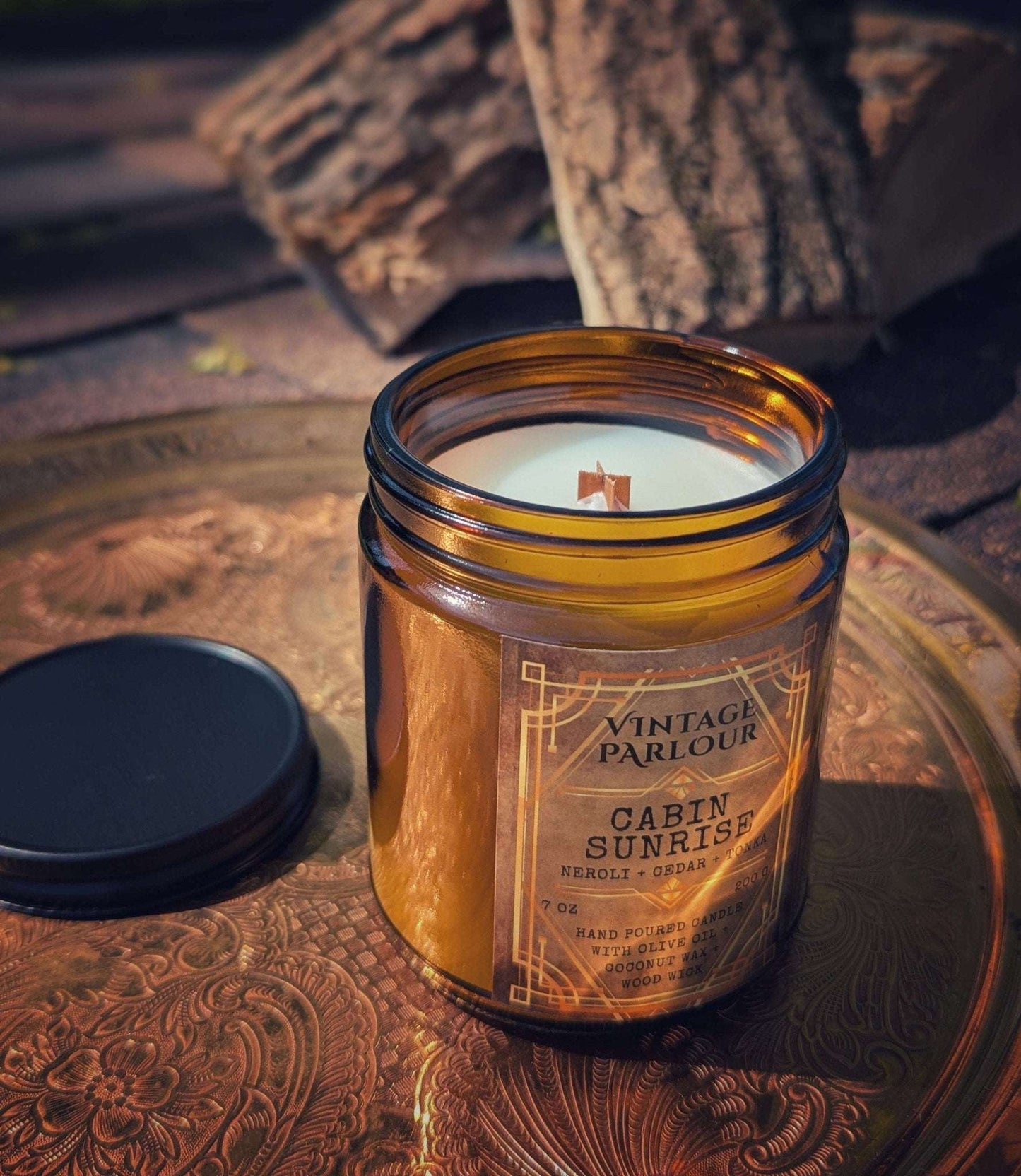 Vintage Wooden Wick Candle – Art Deco 1920s Inspired Scented Candle Gift - Vintage Parlour